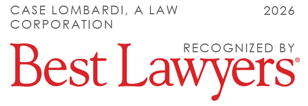 image of BEst Lawyers badge for 2026 awarded to Case Lombardi, A Law Corporation.